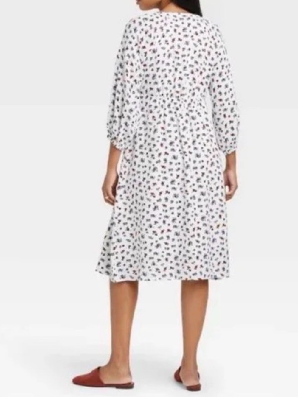 The Nines by HATCH White Floral-Print Midi Dress Maternity Size Medium - Picture 6 of 11